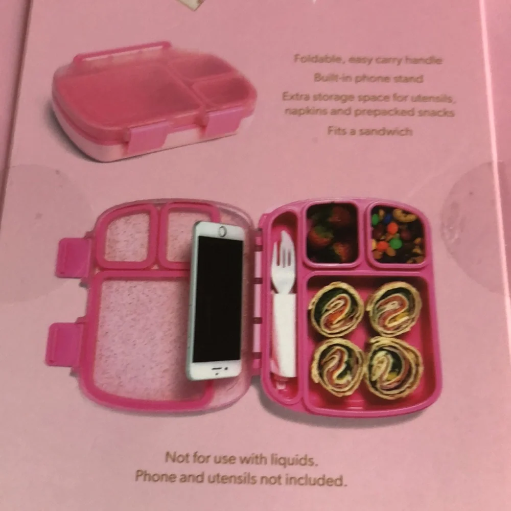 Paris Hilton Pink Glitter Bento Style Lunch Box